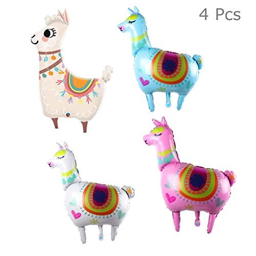 JANOU Llama Balloons Mylar Foil Animals Alpaca Balloons for Birthday Mexican Fiesta Luau Party Decorations Pack 4pcs JANOU Llama Balloons Mylar Foil Animals Alpaca Balloons for Birthday Mexican Fiesta Luau Party Decorations Pack 4pcs